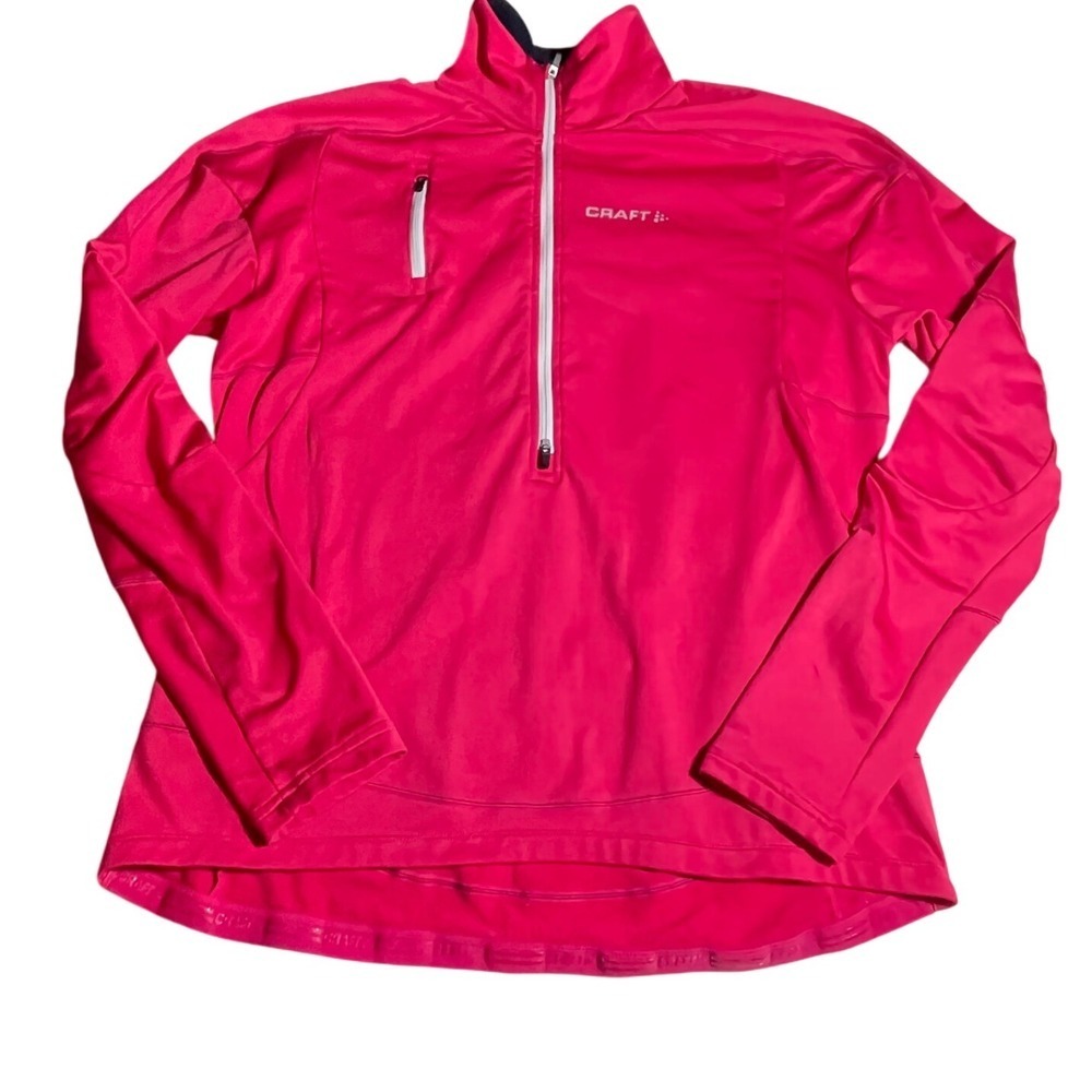 CRAFT Performance Quarter Zip Long‎ Sleeve Athletic Pullover Top Women's XL Pink